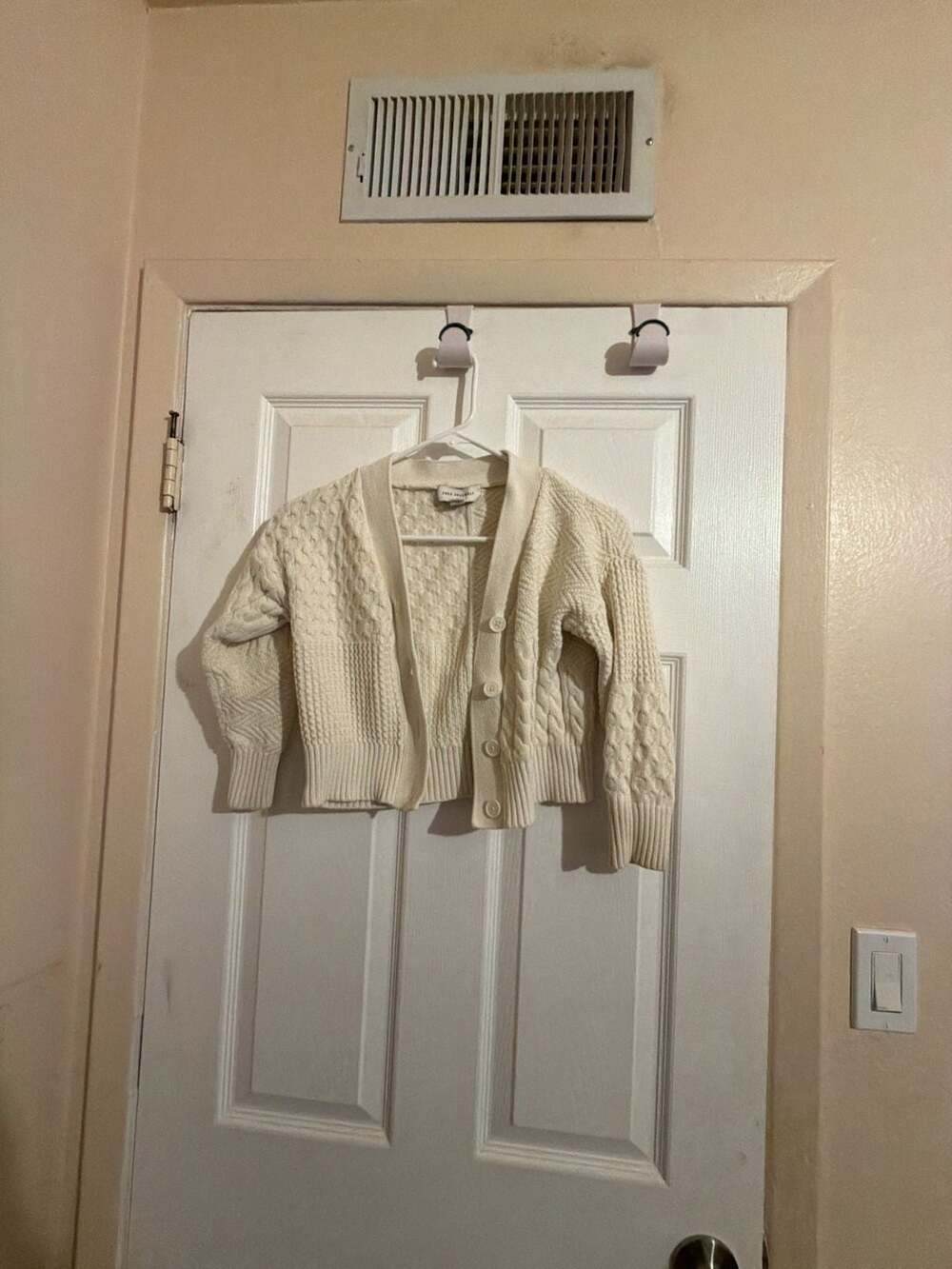 Free Assembly Girls Cream Cable Knit Cropped Sweater 100%Cotton HOM1295-M